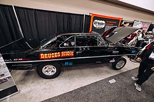 Black Chevy Nova with Deuces High decal on side