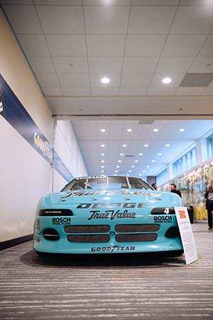 Ground view of light blue IROC Trans Am car