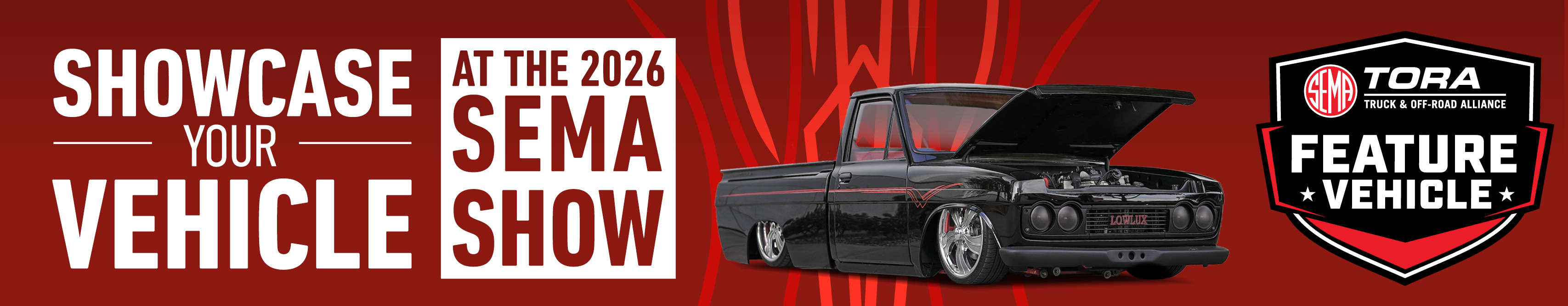 TORA FEATURE VEHICLES header image with crowd and TORA logo